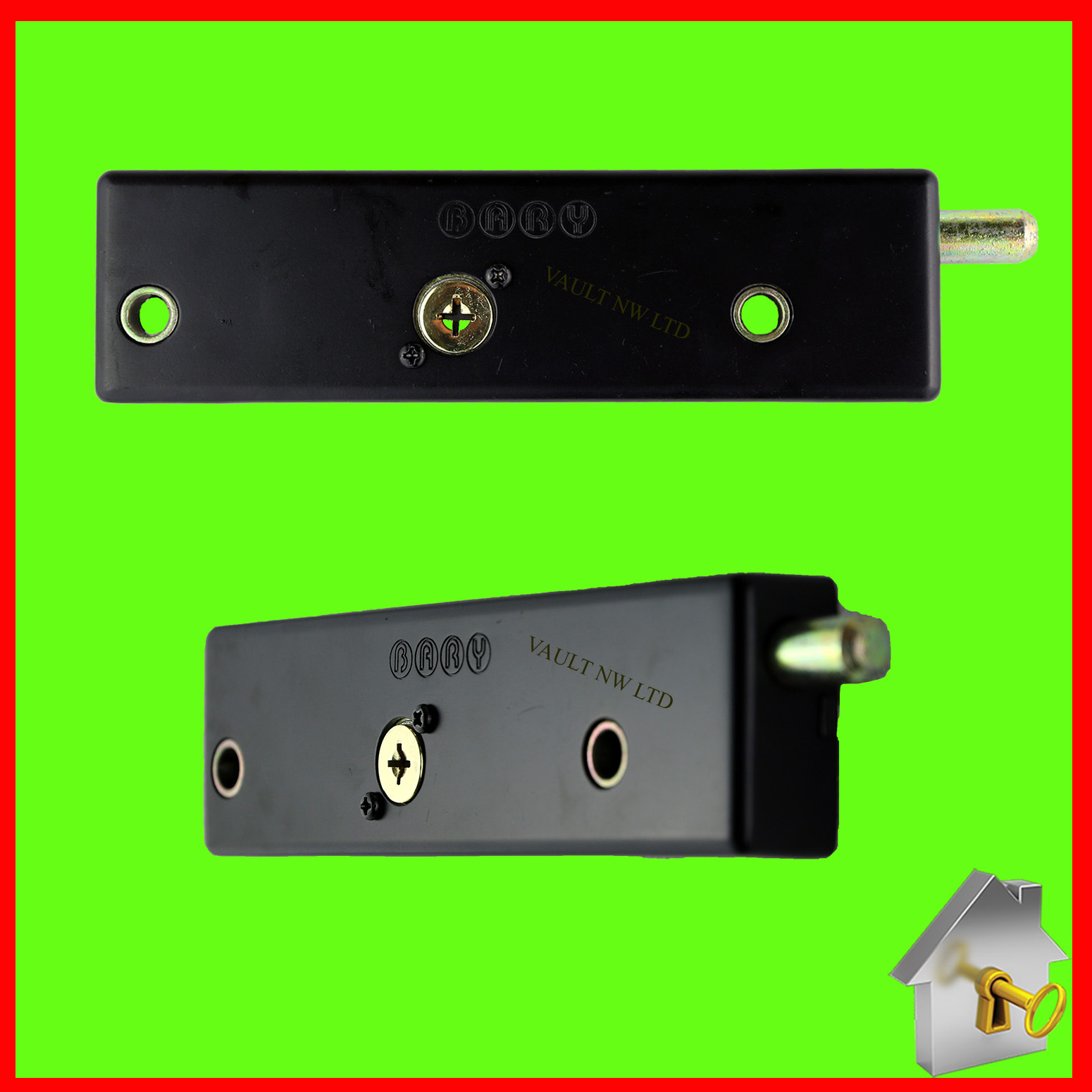 Garage Door Bolt Locks Heavy Duty Pair Garage Security Keyed