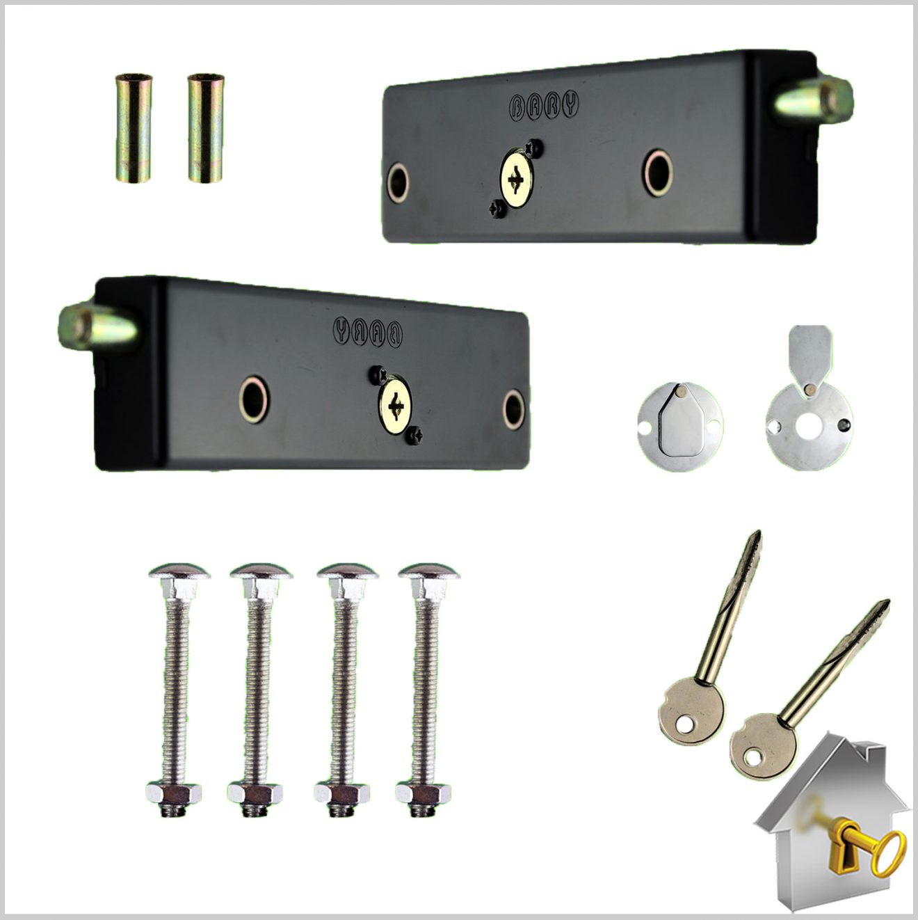 Garage Door Bolt Locks Heavy Duty Pair Garage Security Keyed Alike Vault Nw