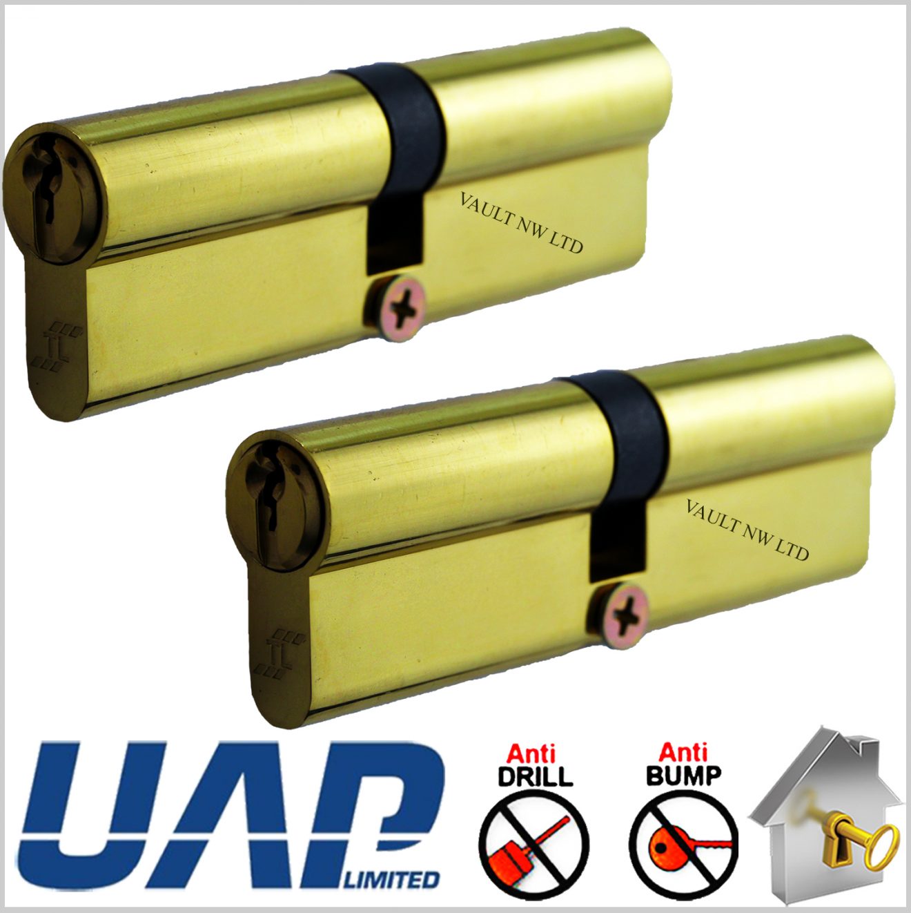 Paired Keyed Alike Thumbturn Euro Cylinders Door UAP Trade Locks