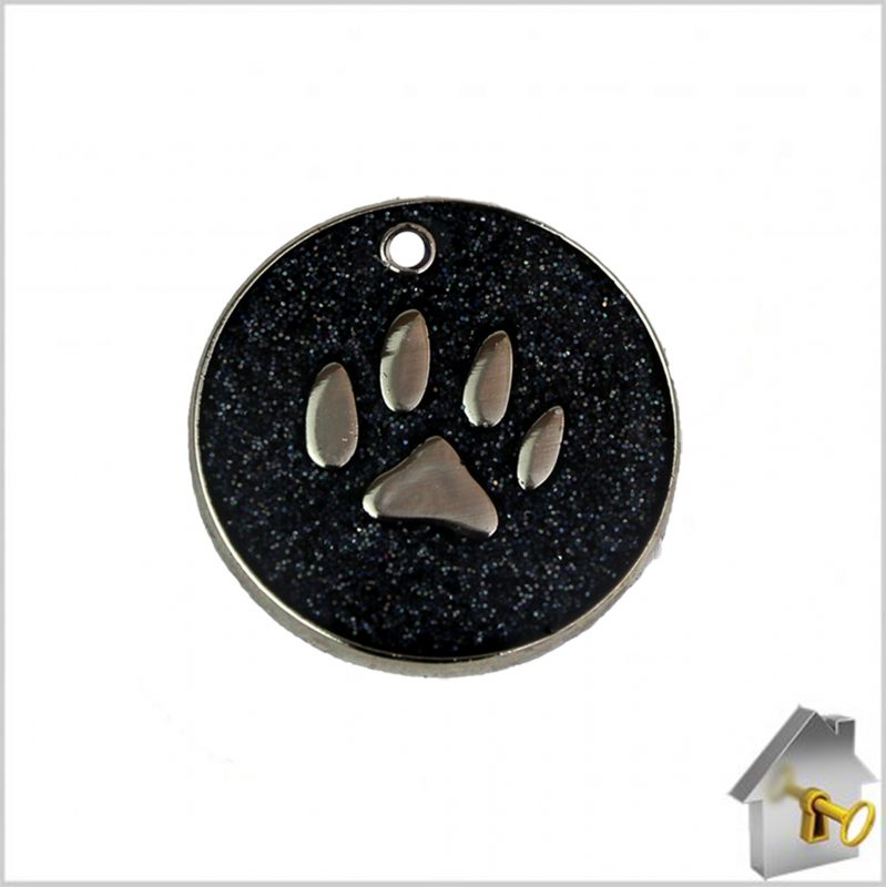 thumbnail image 2 of Personalised Engraved Stainless Steel Dog ID Tag - 32mm Heart Shape, Black | Custom Text Pet Tag With Split Ring 2 of 14