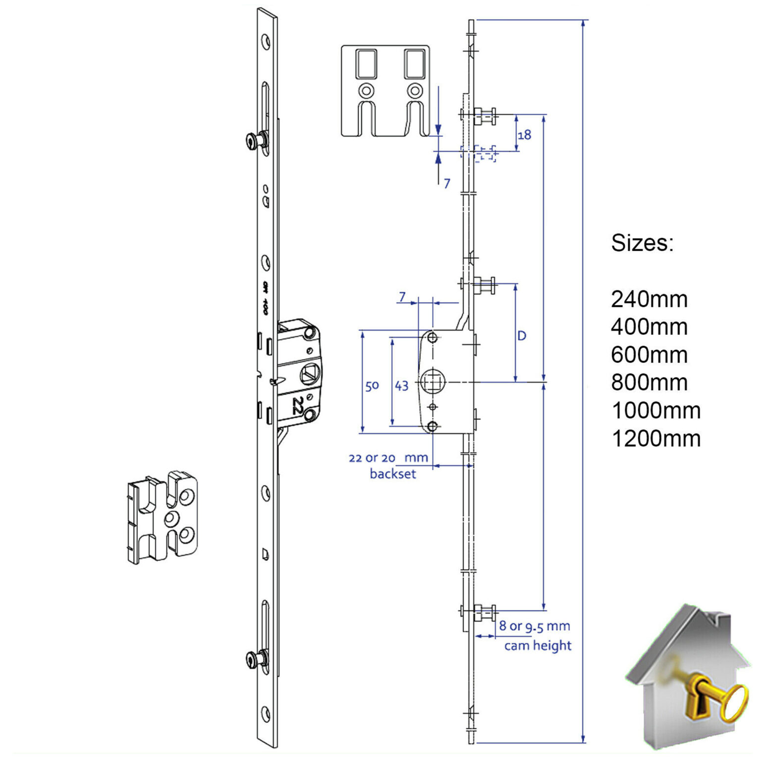 Inline Espag uPVC Window Lock Gearbox Locks Mechanism DGS Replacement MACO Vault Nw