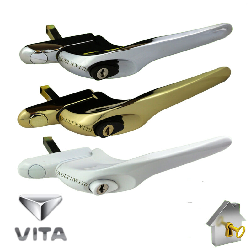 uPVC Cranked Handed Window Handle, Key Locking Espag Double Glazing ...