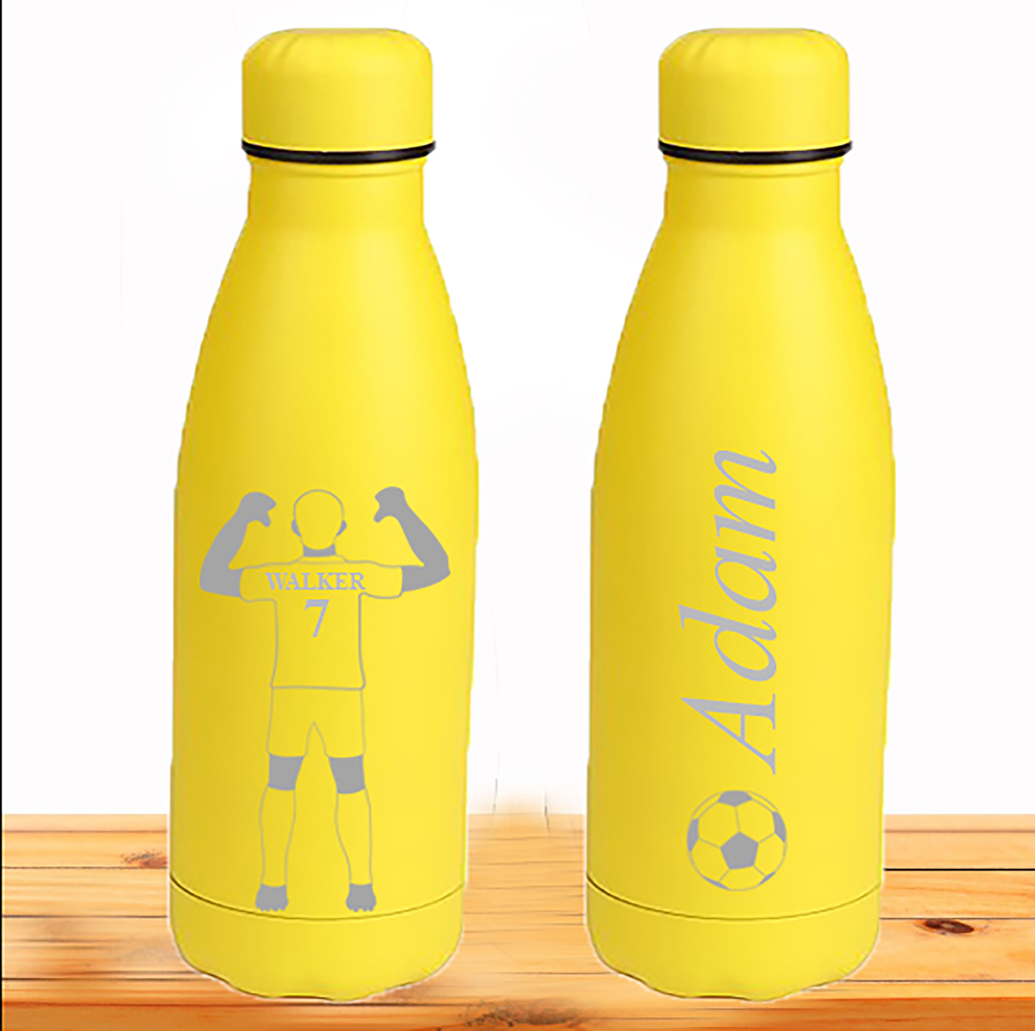 Engraved Chilly bottle Personalised Football Design Insulated Water Bottle  hot or cold thermos Travel Flask Birthday Gym Gift School - Vault Nw