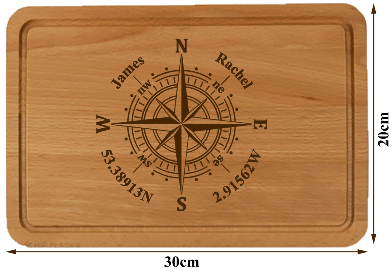 Cheese Boards In Slate and Wood with Compass Design and your important ...