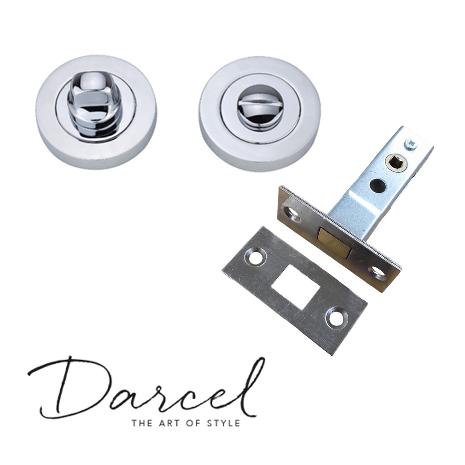 Bathroom Lock Kit Thumb Turn & Deadbolt Set Toilet Privacy Polished