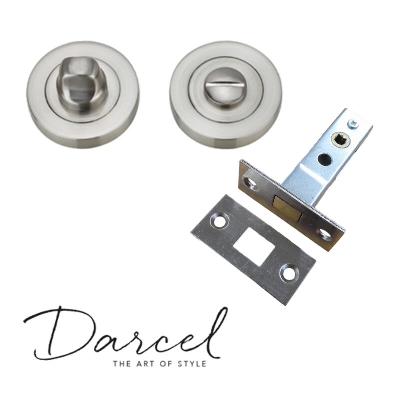 Bathroom Lock Kit Thumb Turn & Deadbolt Set Toilet Privacy Satin Nickel ...