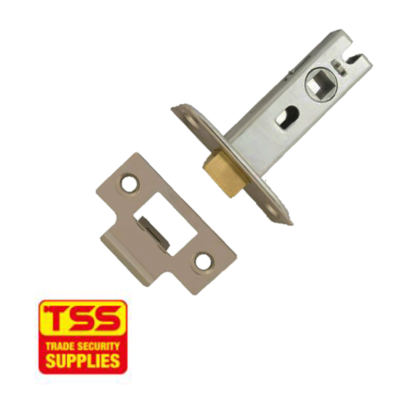 Bolt Through Tubular Door Latch Brass/Nickel Finish 64 or 76mm - Vault Nw