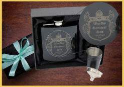 Hip Flask in black, fathers day theme